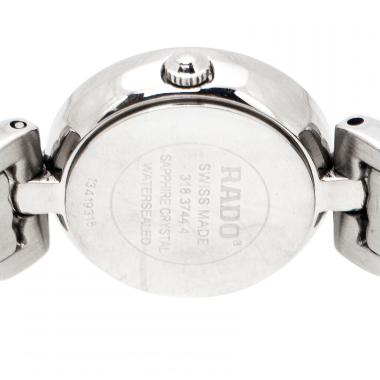 Pre Owned Rado Black Stainless Steel Diamonds Florence R48447723 Women's Wristwatch 23 mm