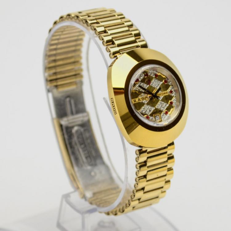Pre Owned Rado Diastar Stainless Steel Diamond Ladies Wristwatch 35 MM