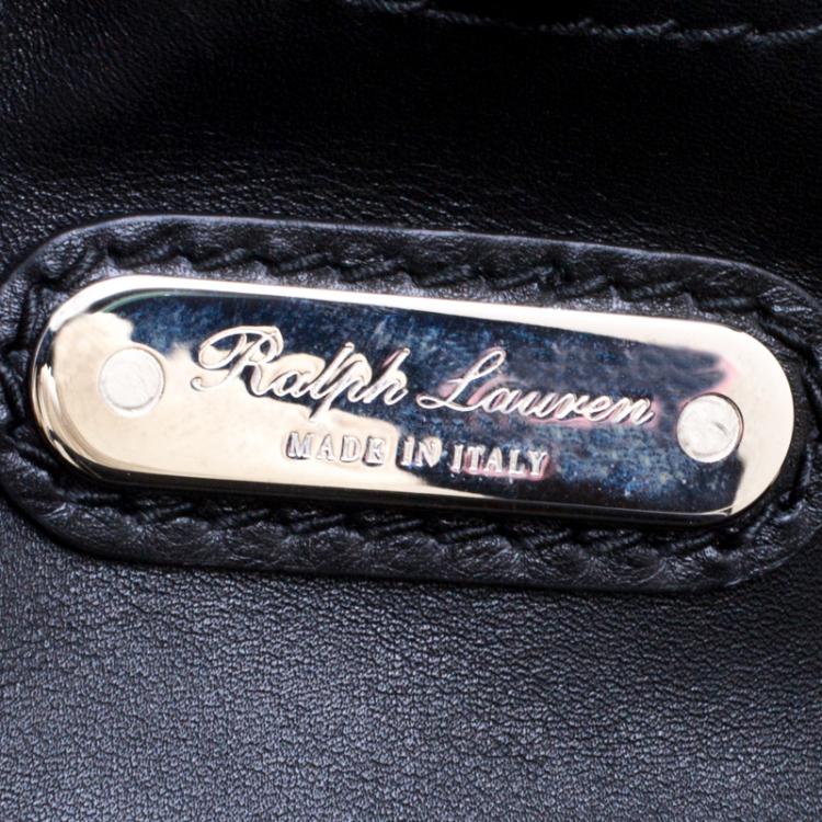 Pre Owned Ralph Lauren Black Leopard Print Calf Hair and Leather Ricky Tote