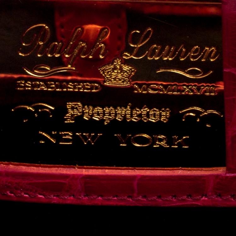 Pre Owned Ralph Lauren Red Alligator Ricky Top Handle Bag