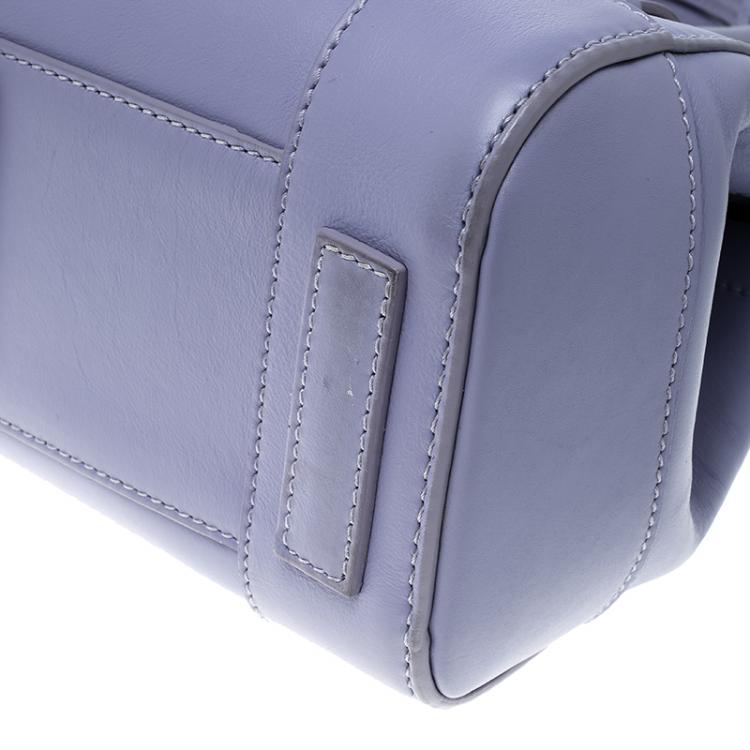 Pre Owned Ralph Lauren Lilac Leather Ricky Top Handle Bag