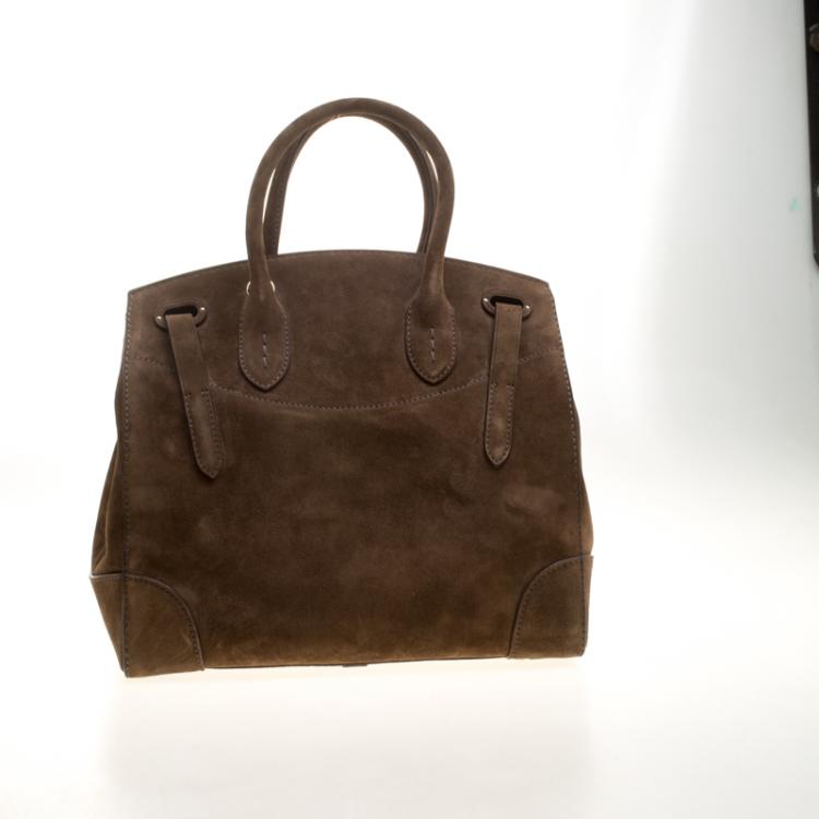 Pre Owned Ralph Lauren Brown Suede Ricky Top Handle Bag