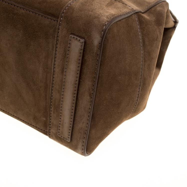 Pre Owned Ralph Lauren Brown Suede Ricky Top Handle Bag