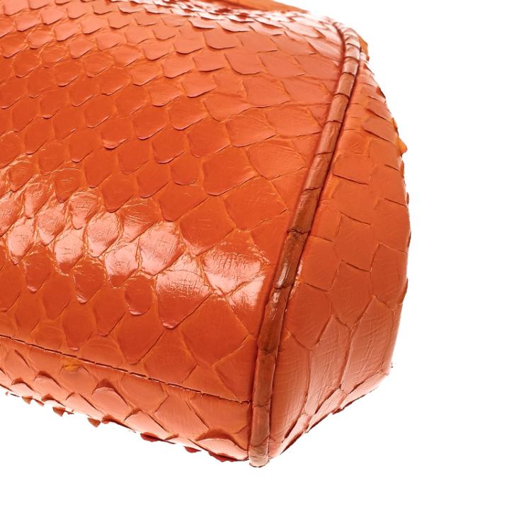 Pre Owned Ralph Lauren Orange Leather Clutch Bag
