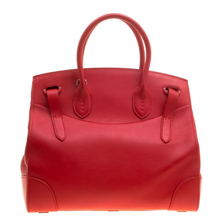 Pre Owned Ralph Lauren Red Leather Ricky Top Handle Bag