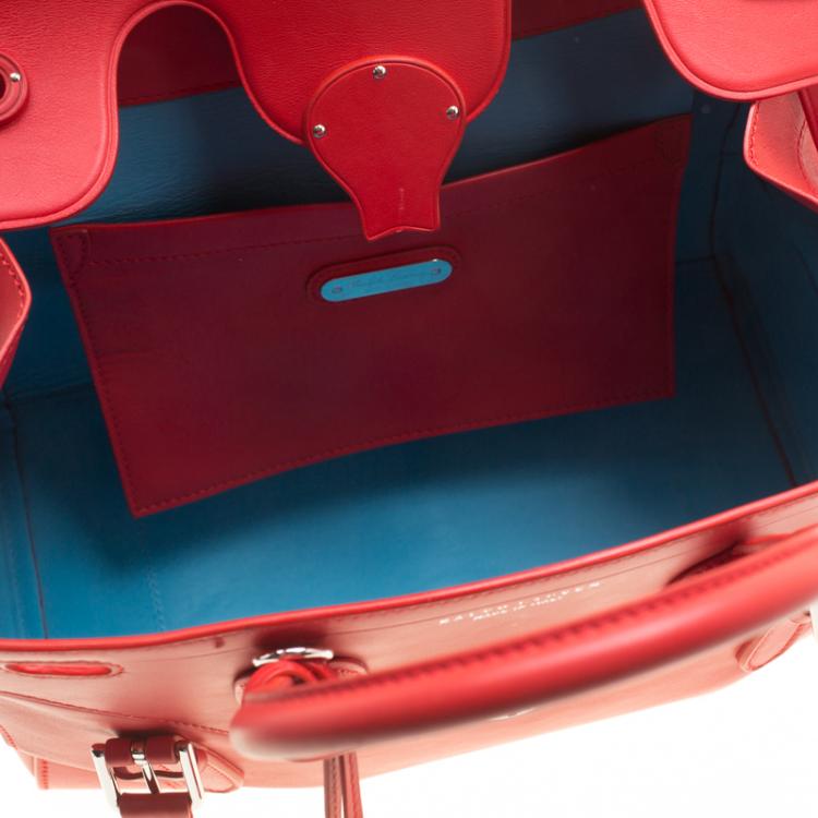 Pre Owned Ralph Lauren Red Leather Ricky Top Handle Bag