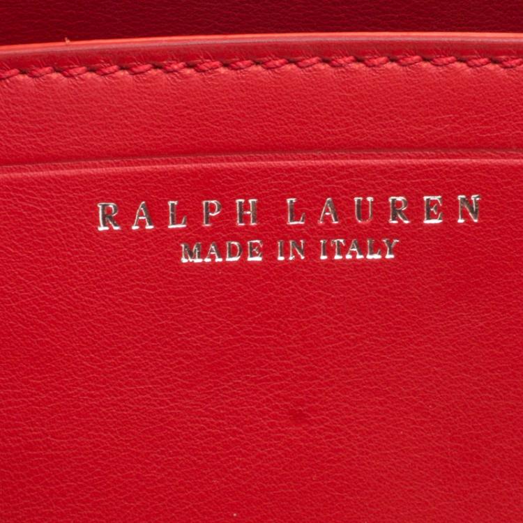 Pre Owned Ralph Lauren Red Leather Ricky Top Handle Bag