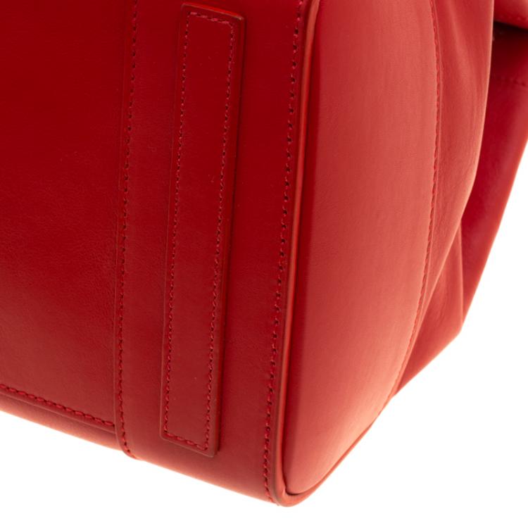 Pre Owned Ralph Lauren Red Leather Ricky Top Handle Bag