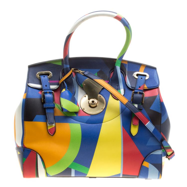 Pre Owned Ralph Lauren Multicolor Leather Ricky Top Handle Bag