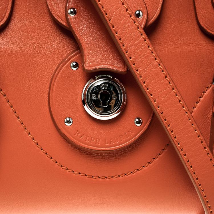 Pre Owned Ralph Lauren Orange Leather Ricky Crossbody Bag