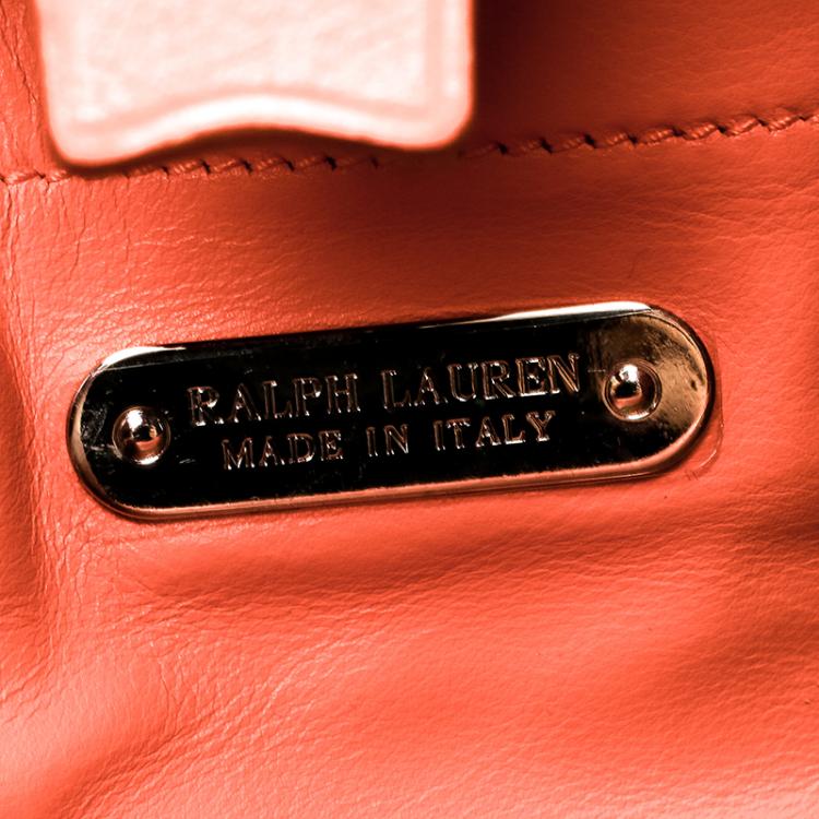 Pre Owned Ralph Lauren Orange Leather Ricky Crossbody Bag