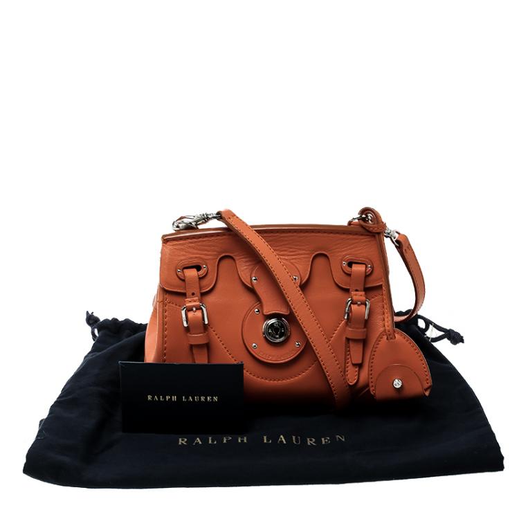 Pre Owned Ralph Lauren Orange Leather Ricky Crossbody Bag