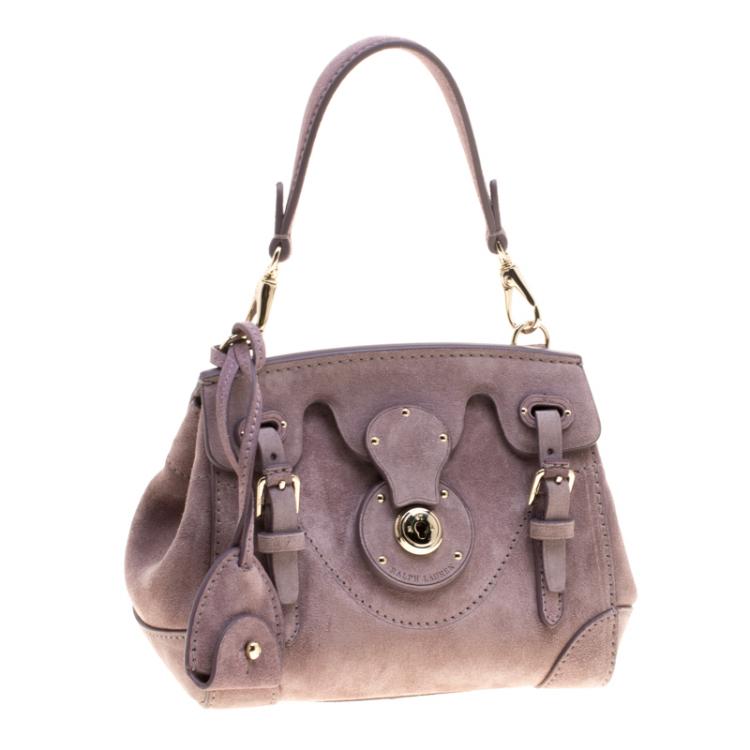 Pre Owned Ralph Lauren Lilac Suede Ricky Crossbody Bag