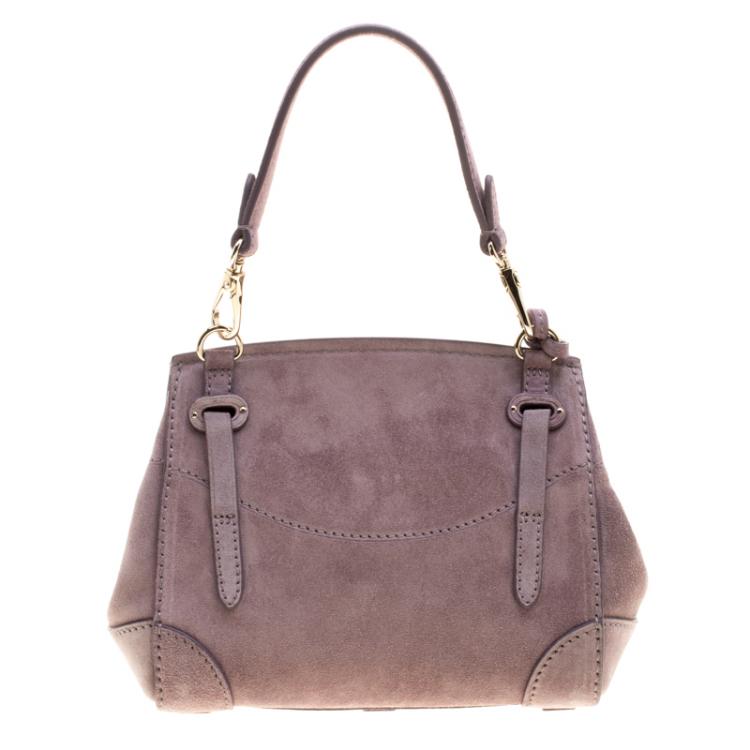 Pre Owned Ralph Lauren Lilac Suede Ricky Crossbody Bag