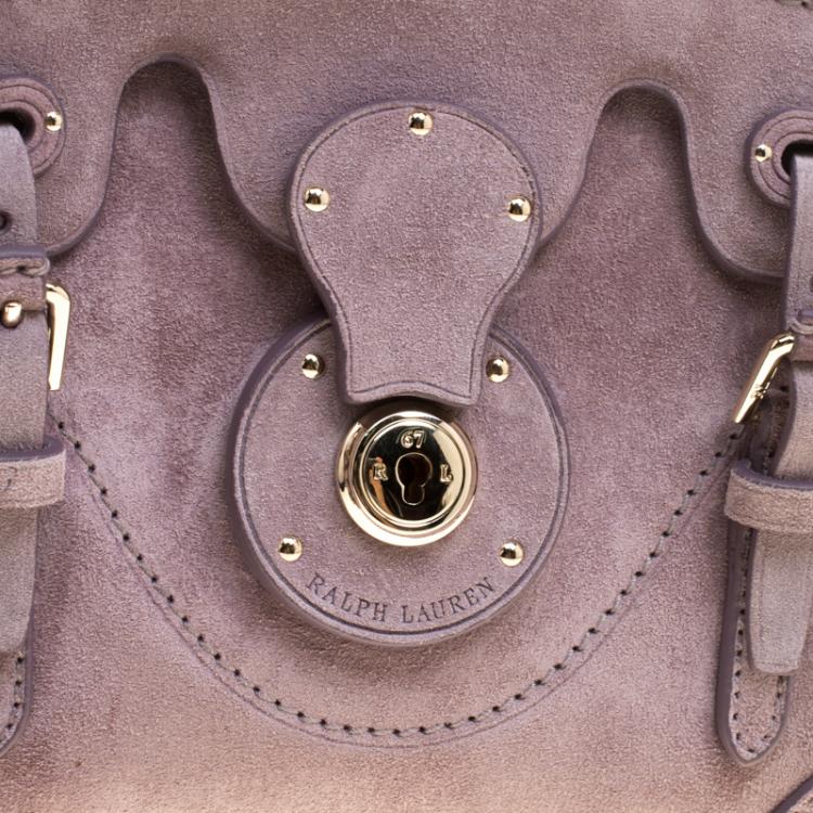 Pre Owned Ralph Lauren Lilac Suede Ricky Crossbody Bag