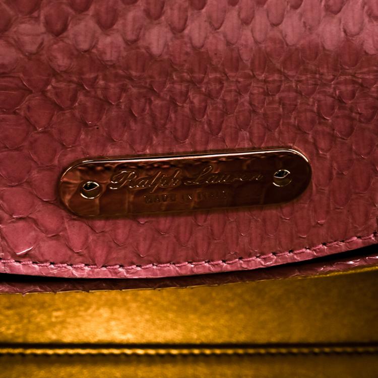 Pre Owned Ralph Lauren Blush Pink Python Mini Tiffin Top Handle Bag