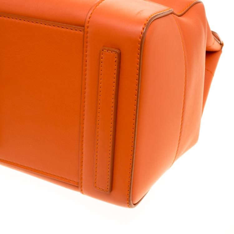مملوكة مسبقًا Ralph Lauren Orange Leather Ricky Top Handle Bag