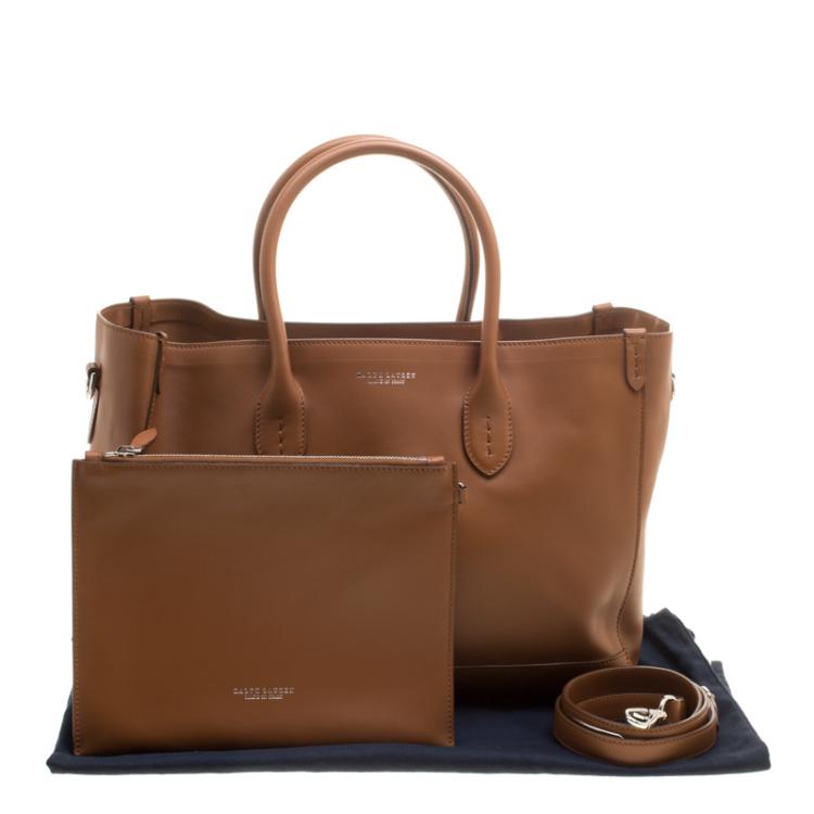 Pre Owned Ralph Lauren Brown Leather Classic Tote