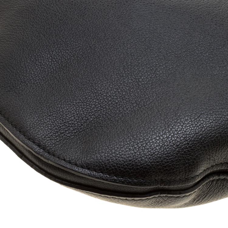 Pre Owned Ralph Lauren Black Leather Flat Hobo