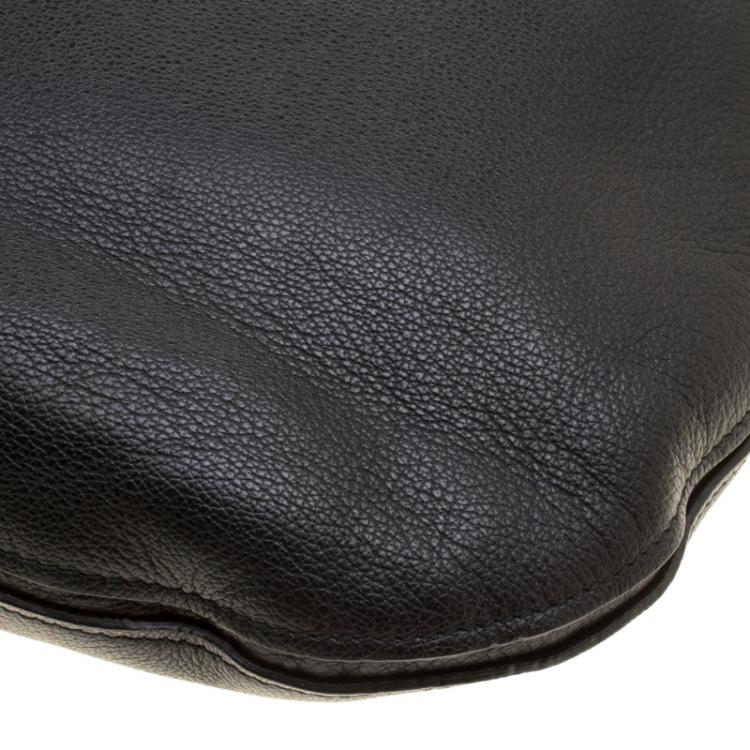 Pre Owned Ralph Lauren Black Leather Flat Hobo