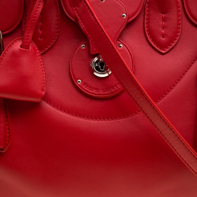 Pre Owned Ralph Lauren Red Leather Ricky Top Handle Bag