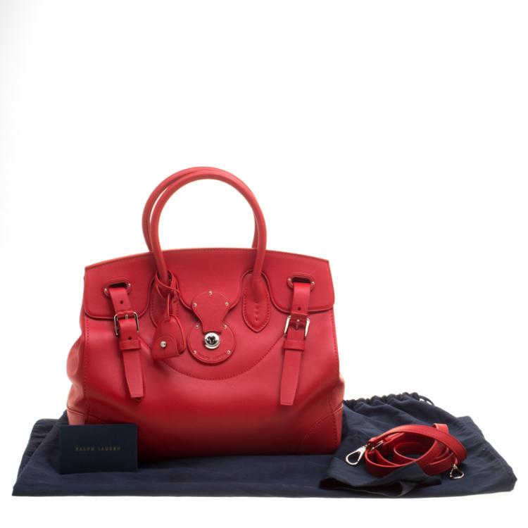 Pre Owned Ralph Lauren Red Leather Ricky Top Handle Bag