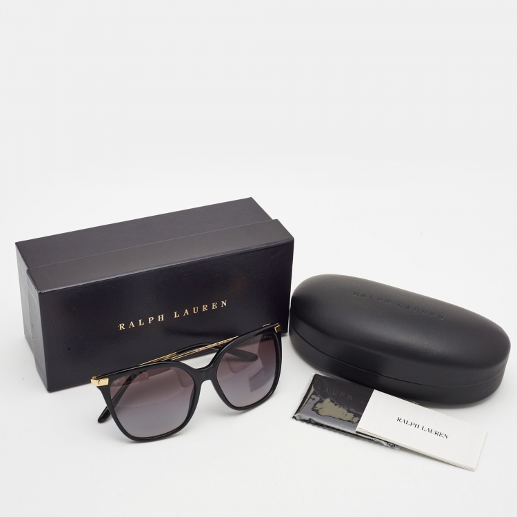 Pre Owned Ralph Lauren Black/Gold Gradient RL 8209 Square Sunglasses