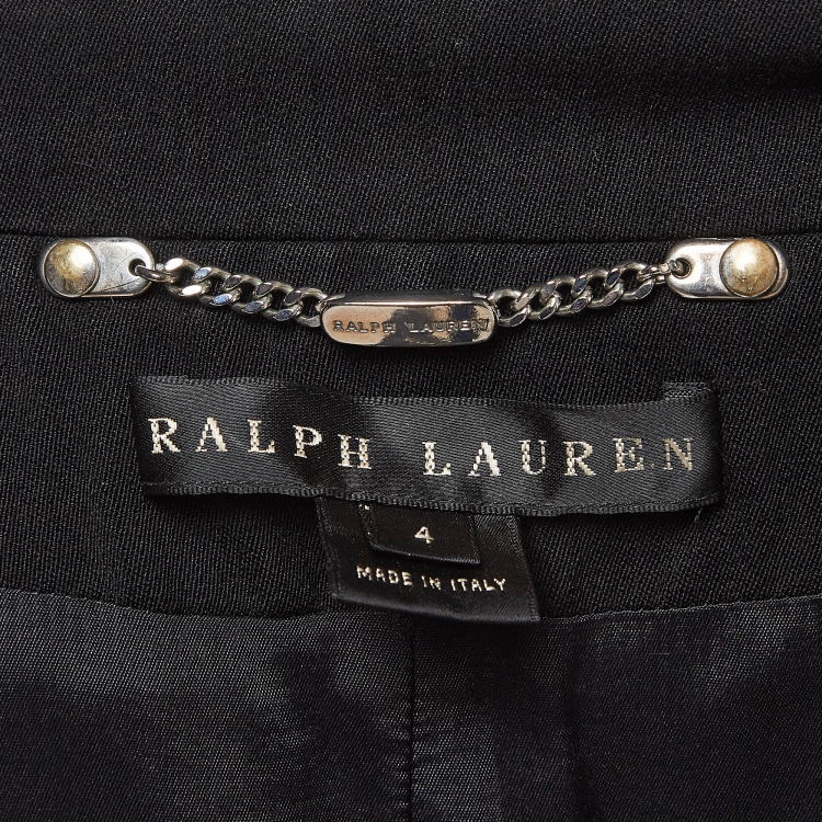Pre Owned Ralph Lauren Black Wool Single Breasted Blazer S