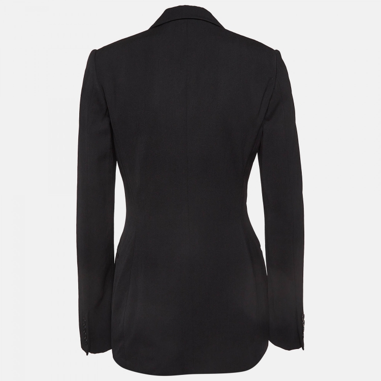 Pre Owned Ralph Lauren Black Wool Single Breasted Blazer S