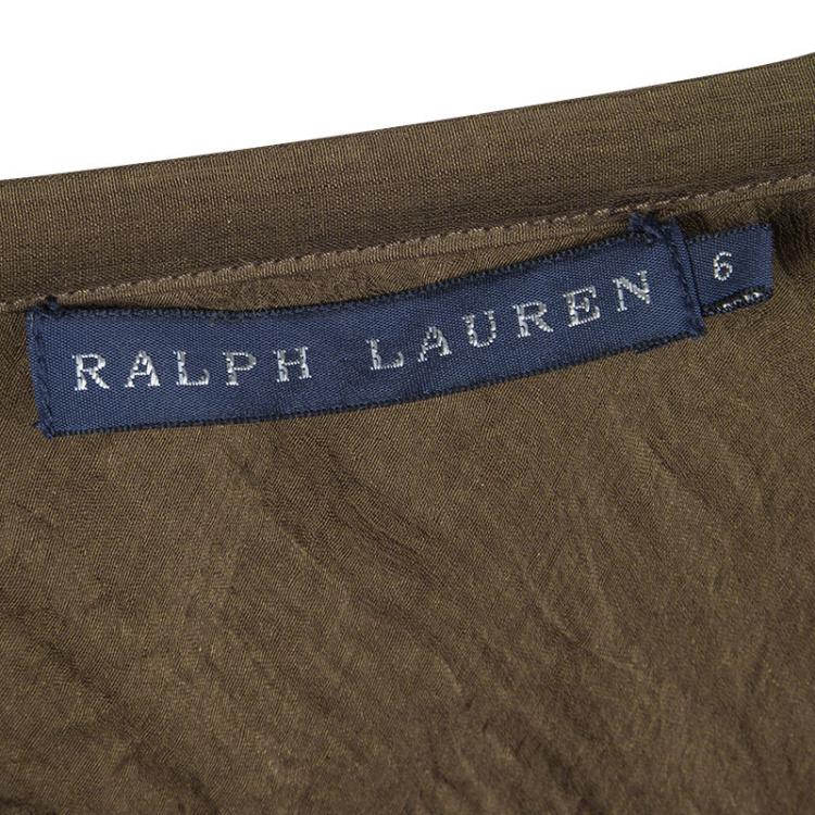 Pre Owned Ralph Lauren Brown Silk Flared Mini Skirt M