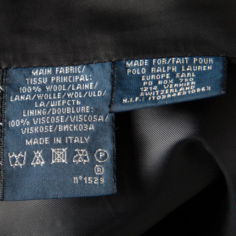 مملوكة مسبقًا Ralph Lauren Navy Blue Wool Logo Embroidered Blazer M