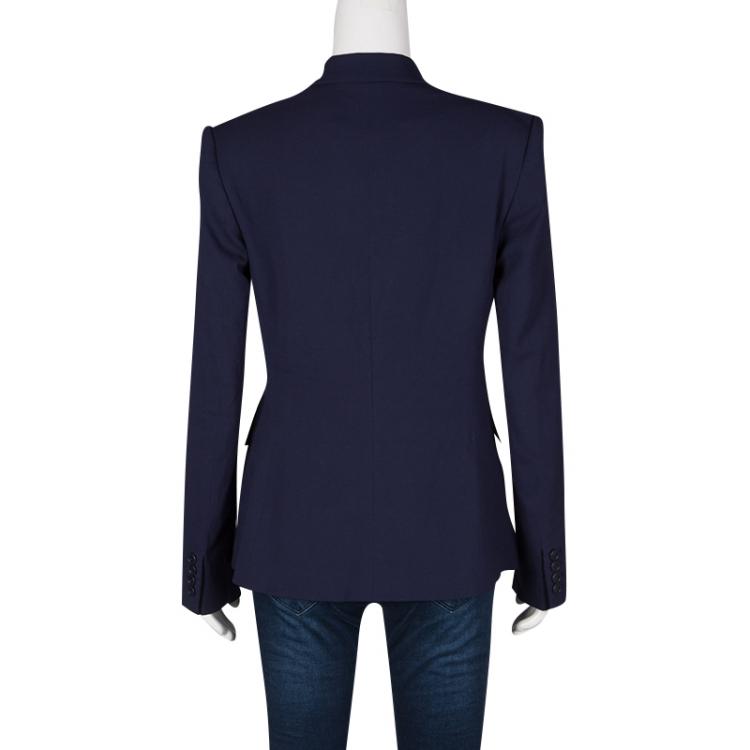 مملوكة مسبقًا Ralph Lauren Navy Blue Wool Paisley Print Lined Blazer M