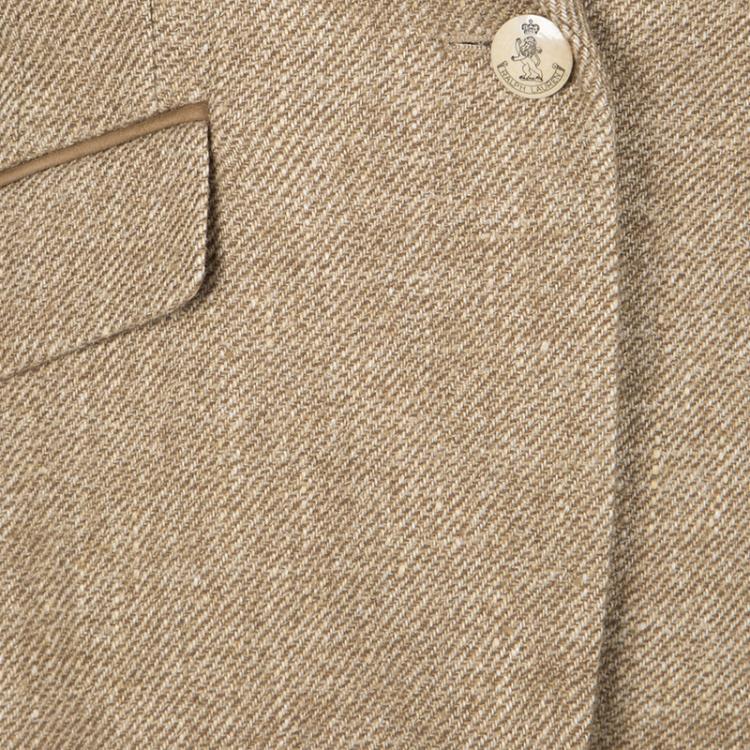 Pre Owned Ralph Lauren Brown Suede Trim Detail Blazer M