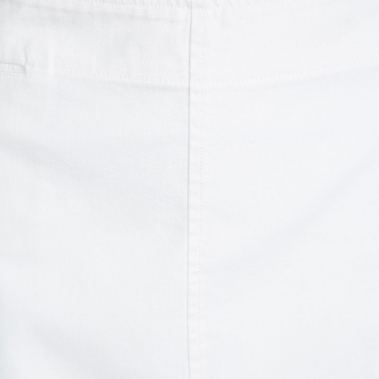 Pre Owned Ralph Lauren Off White Cotton Side Button Detail Pencil Skirt M