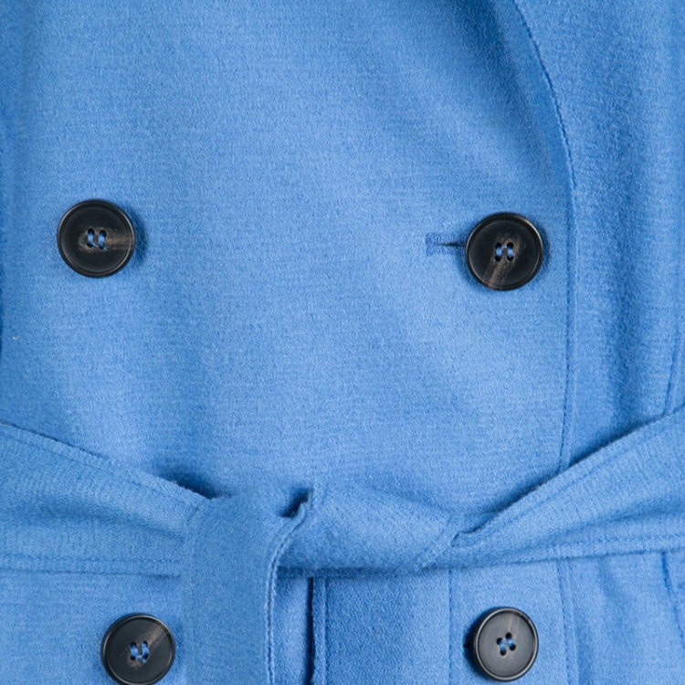مملوكة مسبقًا Tommy Hilfiger Blue Wool Double Breasted Belted Overcoat L