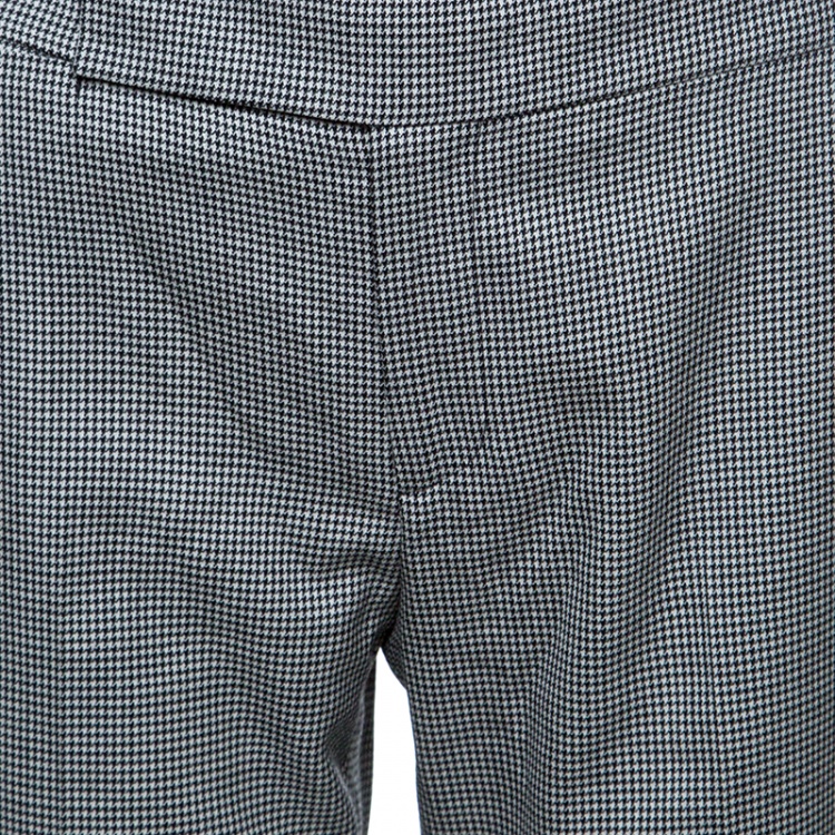 Pre Owned Ralph Lauren Monochrome Houndstooth Pattern Straight Fit Wool Pants S