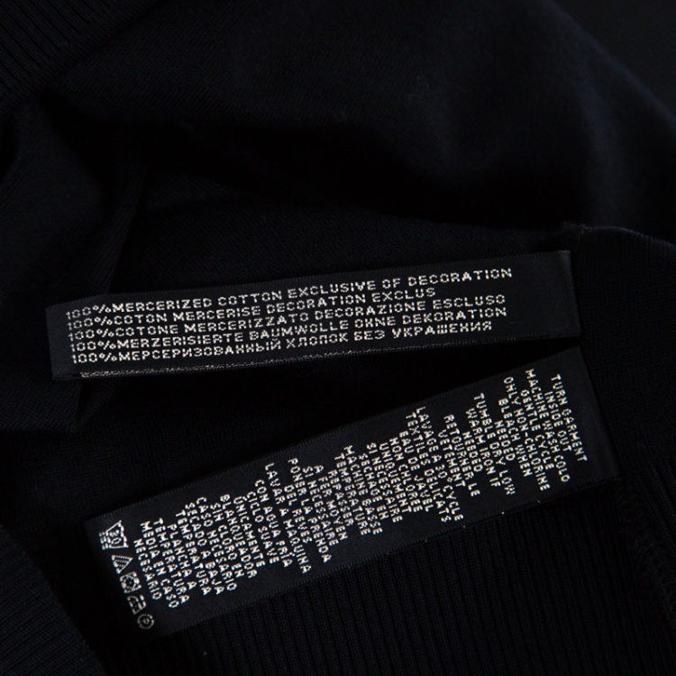 مملوكة مسبقًا Ralph Lauren Black Stretch Rib Knit Logo Embroidered Fitted Polo Shirt XS