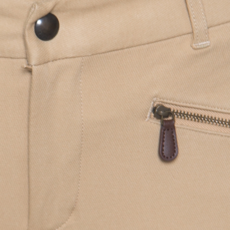 Pre Owned Ralph Lauren Beige Cotton Suede Patch Detail Tailored Pants S