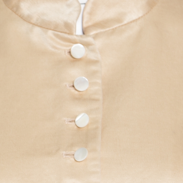 Pre Owned Ralph Lauren Beige Cotton and Silk Tailored Jacket L