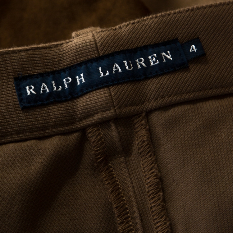Pre Owned Ralph Lauren Brown Cotton Palermo Hudson Jodhpur Pants S