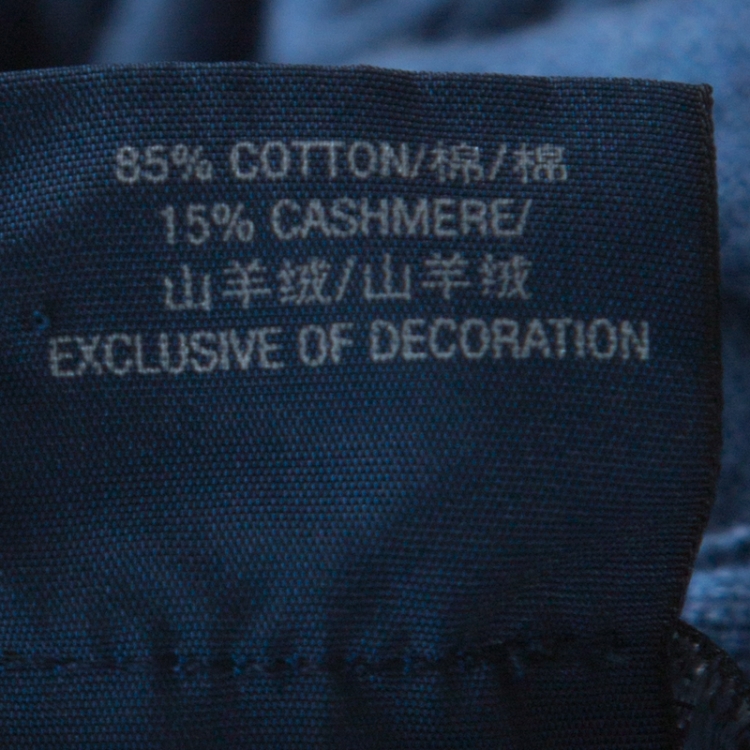 مملوكة مسبقًا Ralph Lauren Blue Cashmere Blend Boyfriend Fit Cardigan XL 