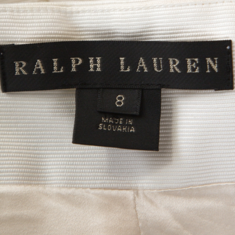Pre Owned Ralph Lauren White Cotton Sleeveless Sheath Dress M