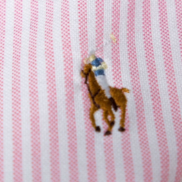 Pre Owned Ralph Lauren Bicolor Harper Stripe Cotton Fitted Shirt M