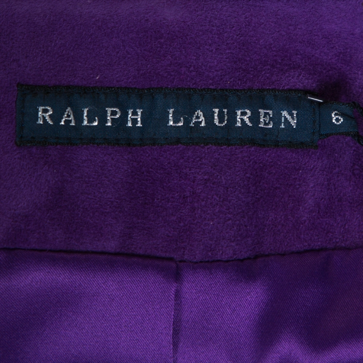 Pre Owned Ralph Lauren Empire Purple Classic Suede Riding Jacket M