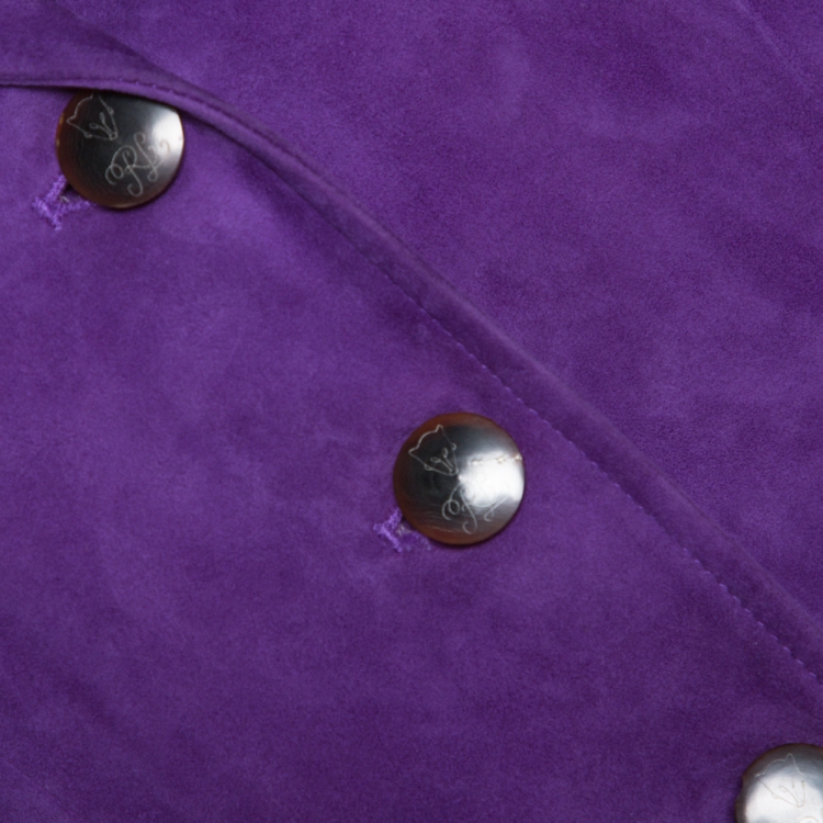 Pre Owned Ralph Lauren Empire Purple Classic Suede Riding Jacket M
