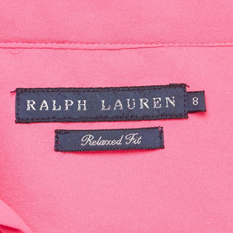 Pre Owned Ralph Lauren Pink Crepe Pocket Detail Shirt M