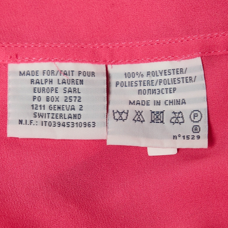 Pre Owned Ralph Lauren Pink Crepe Pocket Detail Shirt M
