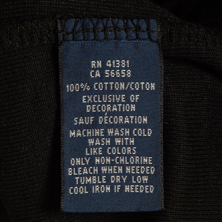 Pre Owned Ralph Lauren Black Cotton Knit V-Neck T-Shirt S