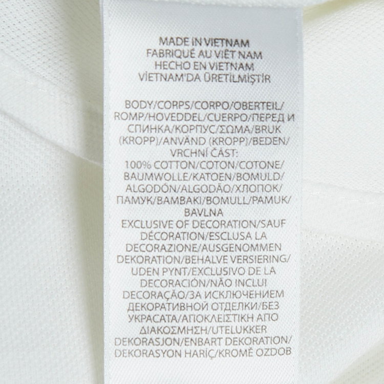 Pre Owned Ralph Lauren White Logo Embroidered Cotton Knit Shirt L