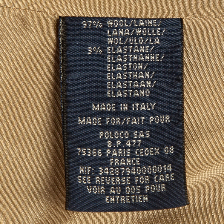 مملوكة مسبقًا Ralph Lauren Beige Wool Single Breasted Blazer M